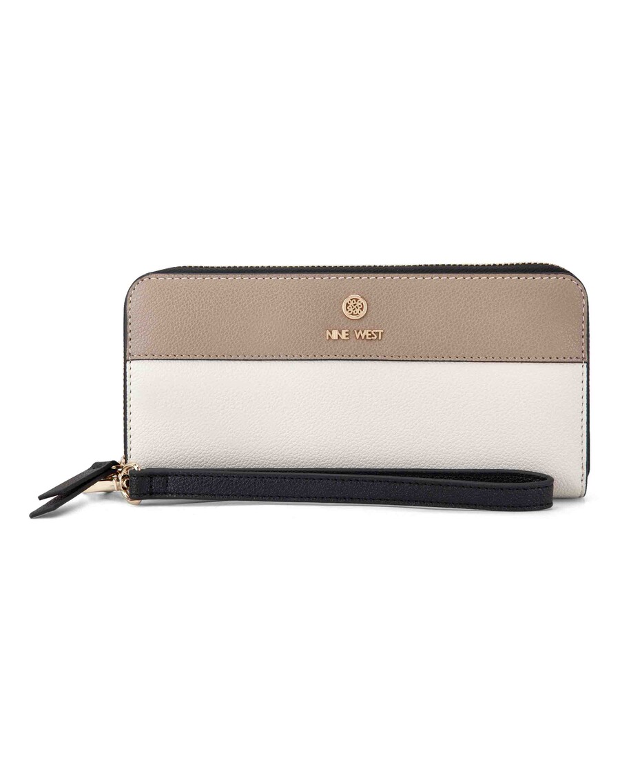 Nine West Lockup 9S Zip Around With Wristlet