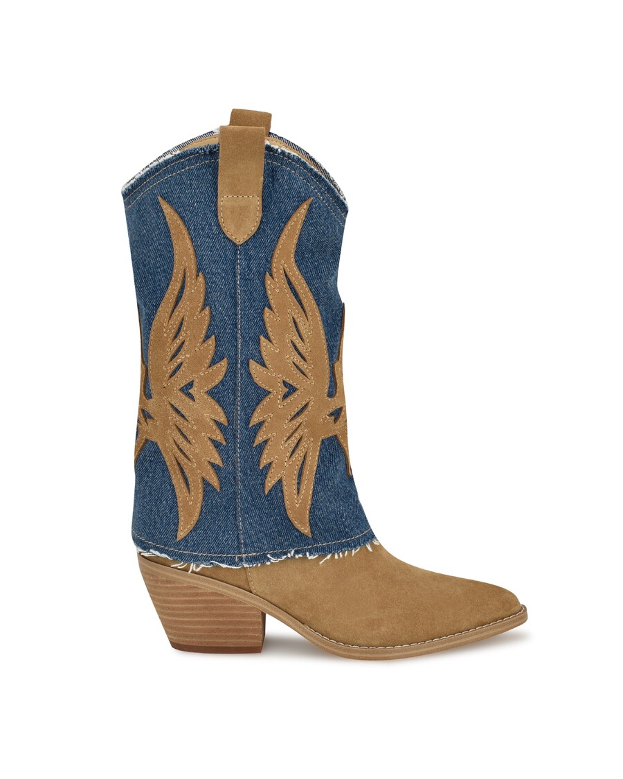 Nine West Ringer Detailed Western Boots