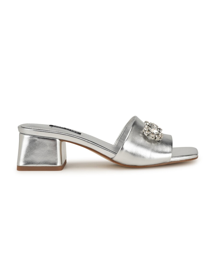 Nine West Bamsy Block Heel Slide Sandals