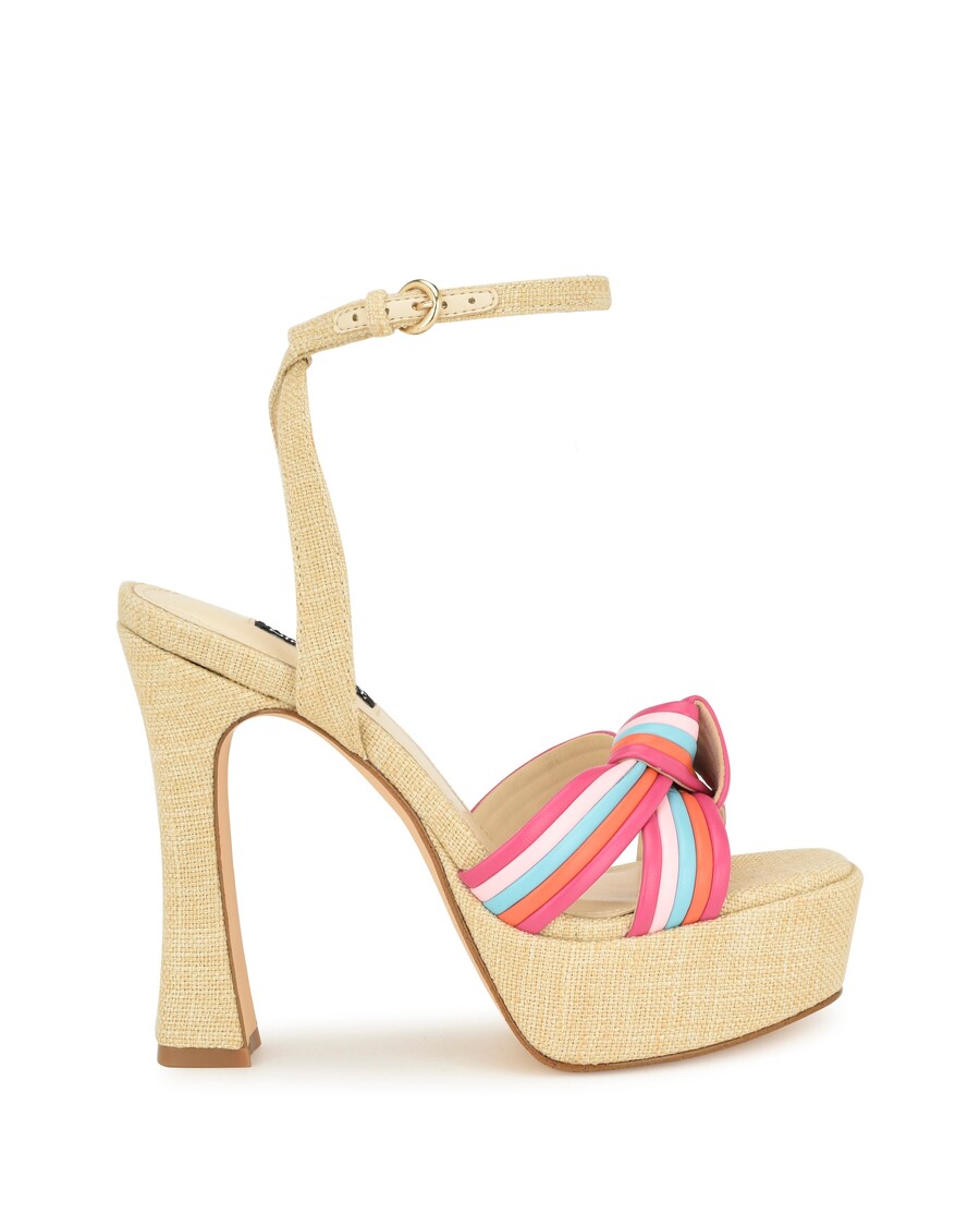 Nine West Irna Platform Ankle Strap Knotted Sandals