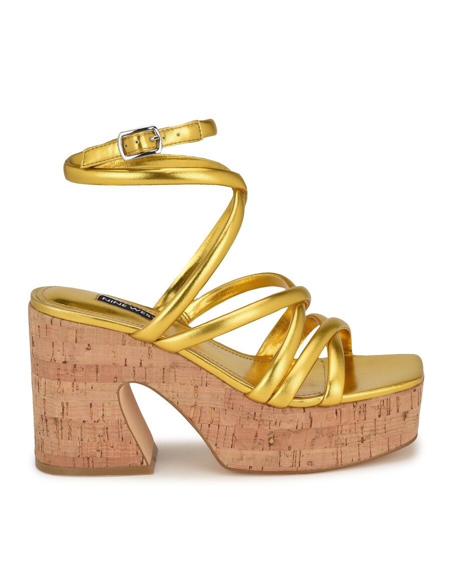 Nine West Corke Platform Wedge Strappy Sandals